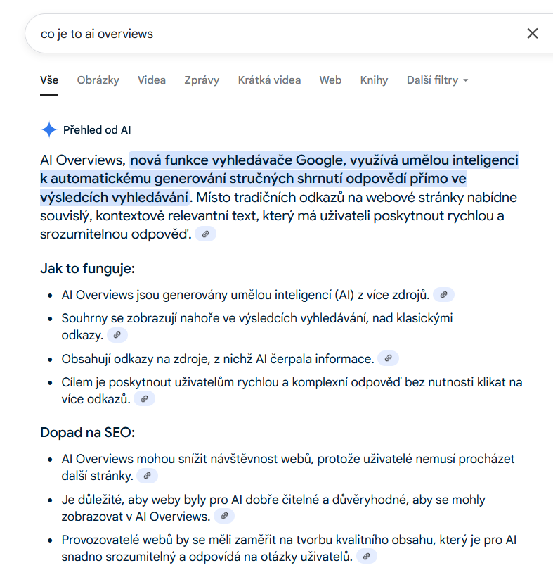 vyznam AI Overviews